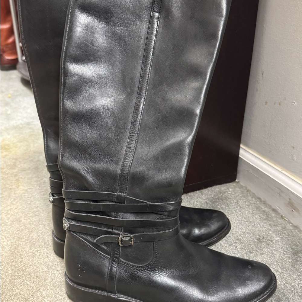 Frye Black Tall Leather Boots